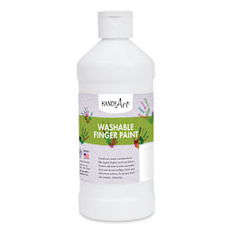 Handy Art Washable Finger Paint - Front of 16 oz bottle of White Paint
