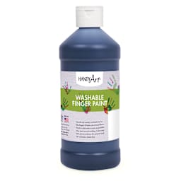 Handy Art Washable Finger Paint - Front of 16 oz bottle of Black Paint

