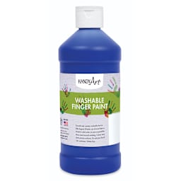 Handy Art Washable Finger Paint - Front of 16 oz bottle of Blue Paint
