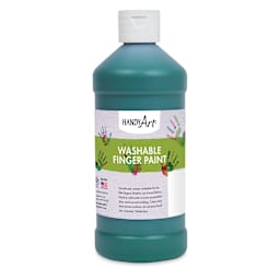 Handy Art Washable Finger Paint - Front of 16 oz bottle of Green Paint
