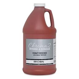 Chroma 2 Washable Tempera Paint - Front of Half Gallon jug of Brown