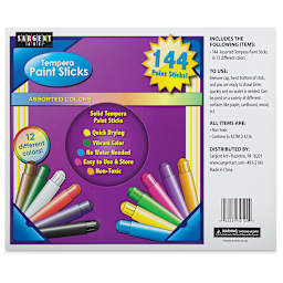 Sargent Art Tempera Sticks - Class Pack of 144, Assorted, View front cover