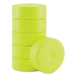Richeson Tempera Cakes - Fluorescent Yellow, Pkg of 6, Small Cakes