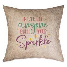 Craft Express Sublimation Printing Square Pillow Case - Brown Vegan Leather, Pkg of 4 (finished pillow case example, pillow not included)