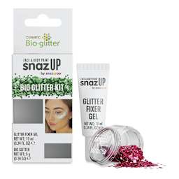 Snazaroo Bio Glitter Kit - Red (Glitter and Fixer Gel next to kit)