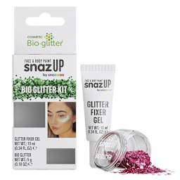 Snazaroo Bio Glitter Kit - Pink (Glitter and Fixer Gel next to kit)