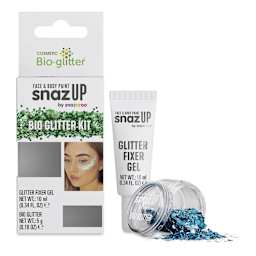 Snazaroo Bio Glitter Kit - Sky Blue (Glitter and Fixer Gel next to kit)