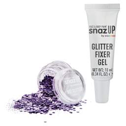 Snazaroo Bio Glitter Kit - Violet (Glitter and Fixer Gel)
