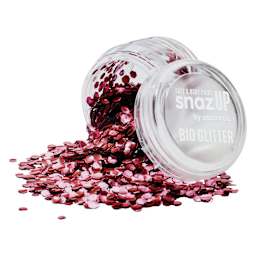 Snazaroo Face & Body Bio Glitter - Red, Chunky, 3 g (Glitter spilling out of jar)