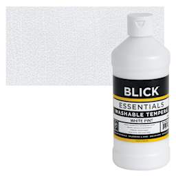 Blick Washable Tempera Paint - White, 16 oz and swatch