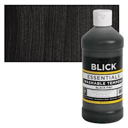 Blick Washable Tempera Paint - Black, 16 oz and swatch