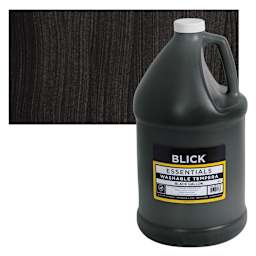 Blick Washable Tempera Paint - Black, Gallon and swatch