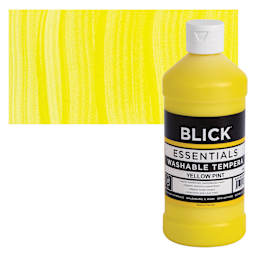 Blick Washable Tempera Paint - Yellow, 16 oz and swatch