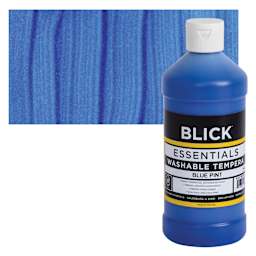 Blick Washable Tempera Paint - Blue, 16 oz and swatch