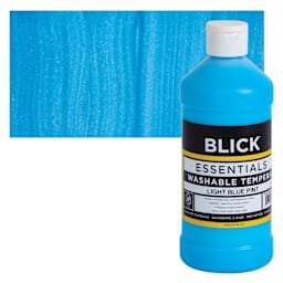 Blick Washable Tempera Paint - Light Blue, 16 oz and swatch