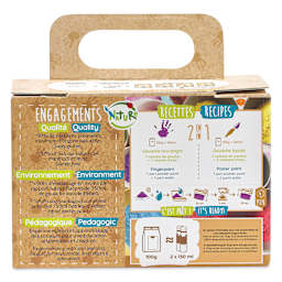 Pebeo Tactilcolor Powder Gouache Paints - Assorted Colors, 100 g (3.5 oz) Bags, Set of 4 (back of packaging)