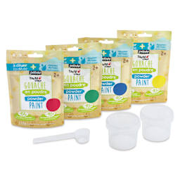 Pebeo Tactilcolor Powder Gouache Paints - Assorted Colors, 100 g (3.5 oz) Bags, Set of 4 (contents)