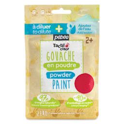 Pebeo Tactilcolor Powder Gouache Paint - Red, 100 g (3.5 oz) Bag (front of packaging)