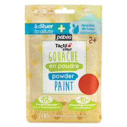 Pebeo Tactilcolor Powder Gouache Paint - Orange, 100 g (3.5 oz) Bag (front of packaging)
