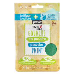 Pebeo Tactilcolor Powder Gouache Paint - Green, 100 g (3.5 oz) Bag (front of packaging)
