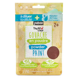 Pebeo Tactilcolor Powder Gouache Paint - Brown, 100 g (3.5 oz) Bag (front of packaging)