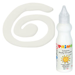 Primo Tempera Paint - White, 50 ml bottle and swatch
