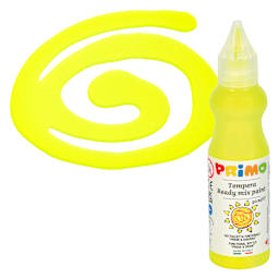 Primo Tempera Paint - Fluorescent Yellow, 50 ml bottle and swatch