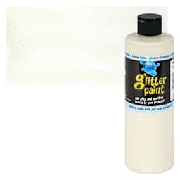 Chroma Glitter Tempera Paint - White Glitter, 16 oz bottle and swatch