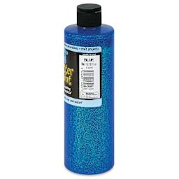 Chroma Glitter Tempera Paint - Blue Glitter, 16 oz side of bottle