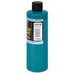 Chroma Glitter Tempera Paint - Turquoise Glitter, 16 oz side of bottle