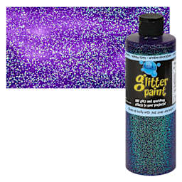 Chroma Glitter Tempera Paint - Violet Glitter, 16 oz bottle and swatch