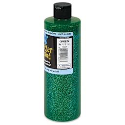 Chroma Glitter Tempera Paint - Green Glitter, 16 oz side of bottle