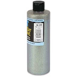 Chroma Glitter Tempera Paint - Silver Glitter, 16 oz side of bottle