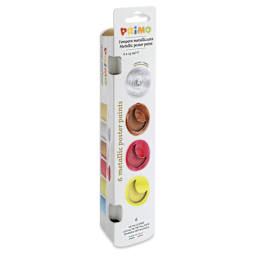 Primo Premium Tempera Paints - Set of 6, Metallic Colors, 25 ml side view
