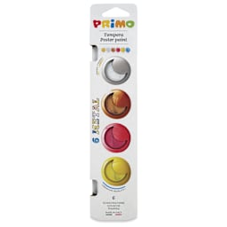 Primo Premium Tempera Paints - Set of 6, Metallic Colors, 25 ml front of package