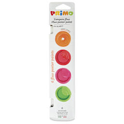 Primo Premium Tempera Paints - Set of 6, Fluorescent Colors, 25 ml front of package