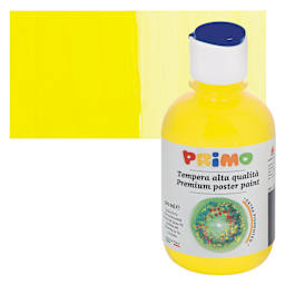 Primo Premium Tempera Paint - Yellow, 300 ml bottle and swatch
