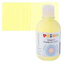 Primo Premium Tempera Paint - Pastel Yellow, 300 ml bottle and swatch