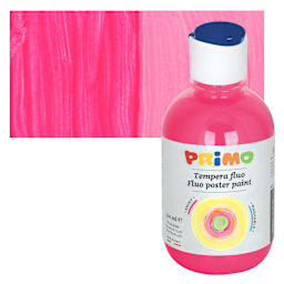 Primo Premium Tempera Paint - Fluorescent Fuchsia, 300 ml bottle and swatch