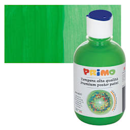 Primo Premium Tempera Paint - Green, 300 ml bottle and swatch