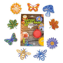 Natural Earth Paint Tempera Paint Powder - Nature Craft Kit with finished wooden shapes