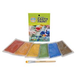 Natural Earth Paint Tempera Paint Powders - Petite Set of 6, Assorted Colors - contents shown in front of packaging