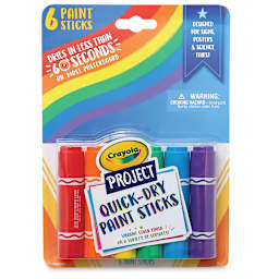 Crayola Quick Dry Paint Sticks - Set of 6, front of packaging
