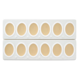 Prang Watercolor Refills arrive in two strips, ready to be separated