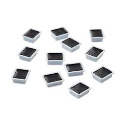 Prang Semi-Moist Watercolor Pans - Set of 12, Black, Square