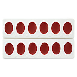 Prang Watercolor Refills arrive in two strips, ready to be separated