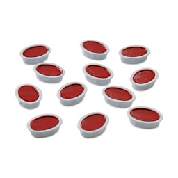 Prang Semi-Moist Watercolor Pans - Set of 12 Refill Pans, Red-Orange, Oval