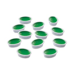 Prang Semi-Moist Watercolor Pans - Set of 12 Refill Pans, Yellow-Green, Oval