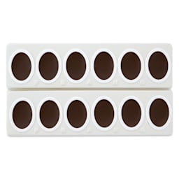 Prang Watercolor Refills arrive in two strips, ready to be separated.