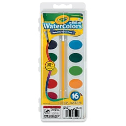 Crayola Washable Watercolor Pans - Oval, Set of 16